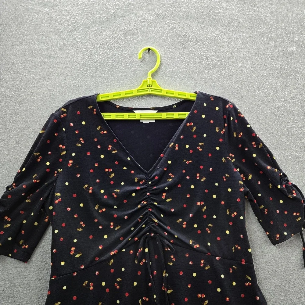 LC Lauren Conrad Women Dress L Black Floral Fit & Flare Sundress Coquettecore